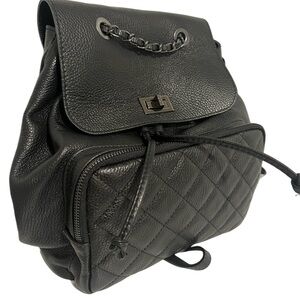 Borse in Pelle Genuine leather black backpack made in Italy-EUC